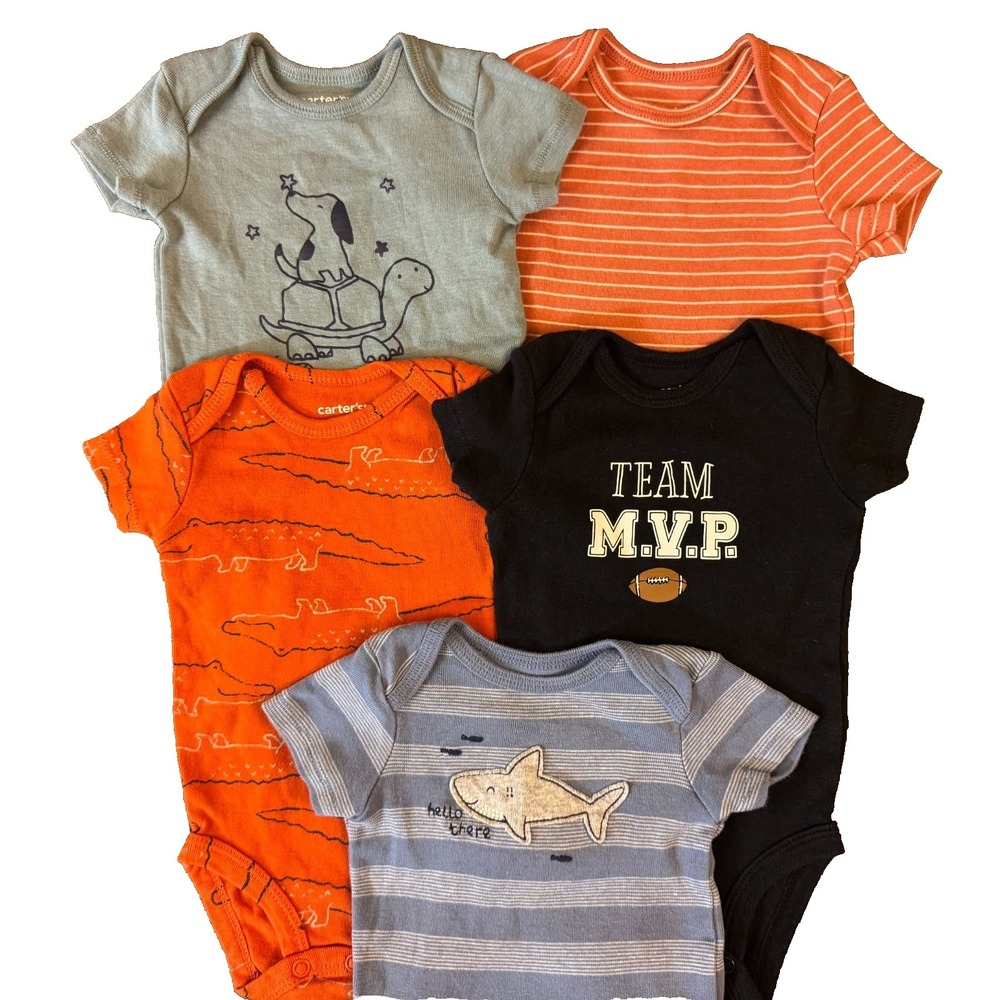 Carters Baby Boy 3 Months Clothes Lot Tees Under Shirts Bodysuits Rompers MVP
